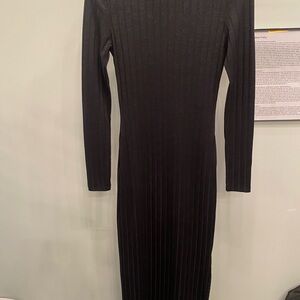 Chic Black Ribbed Dress